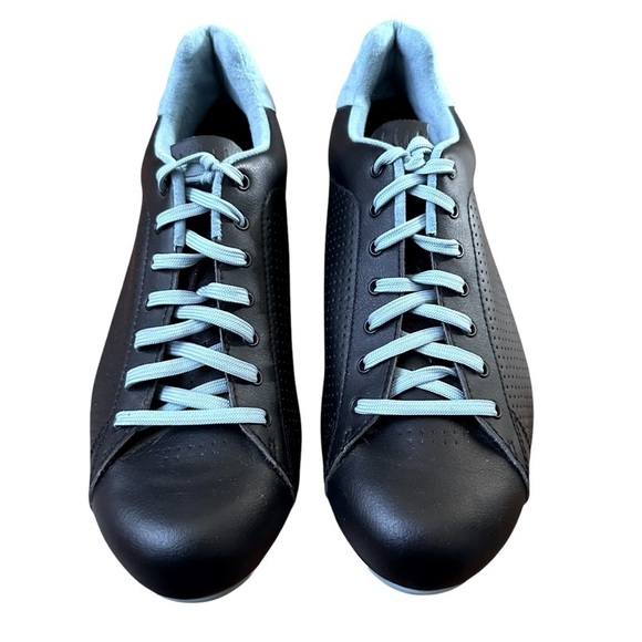 GIRO CIVILA NAVY AND AQUA LEATHER CYCLING SHOES WITH CLIPS SIZE 40 - Picture 2 of 10